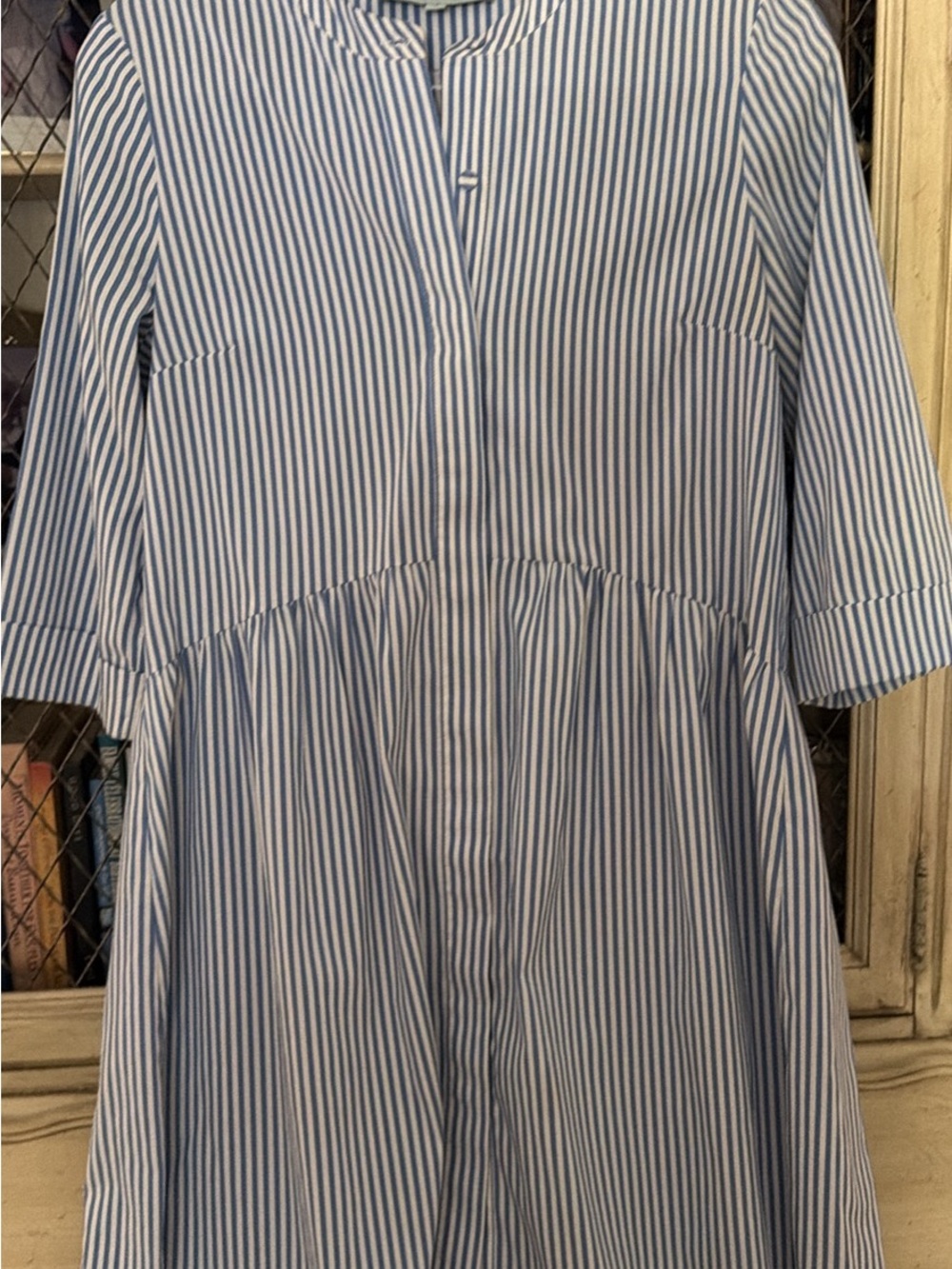 Tuckernuck Blue and White Striped Shirtwaist Small Dress